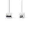 CAVO CELLULARE USB NEDIS CCGP60410WT10 CAVO PIATTO USB 2.0  A MASCHIO - MICRO  B MASCHIO BIANCO 1 METRO